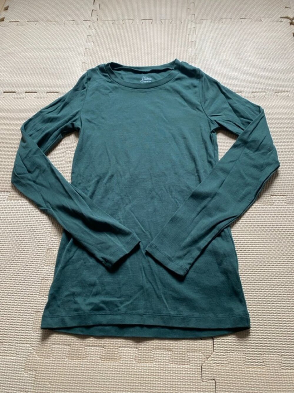 J.Crew Perfect Fit Hunter Green Long Sleeve Knit Top M